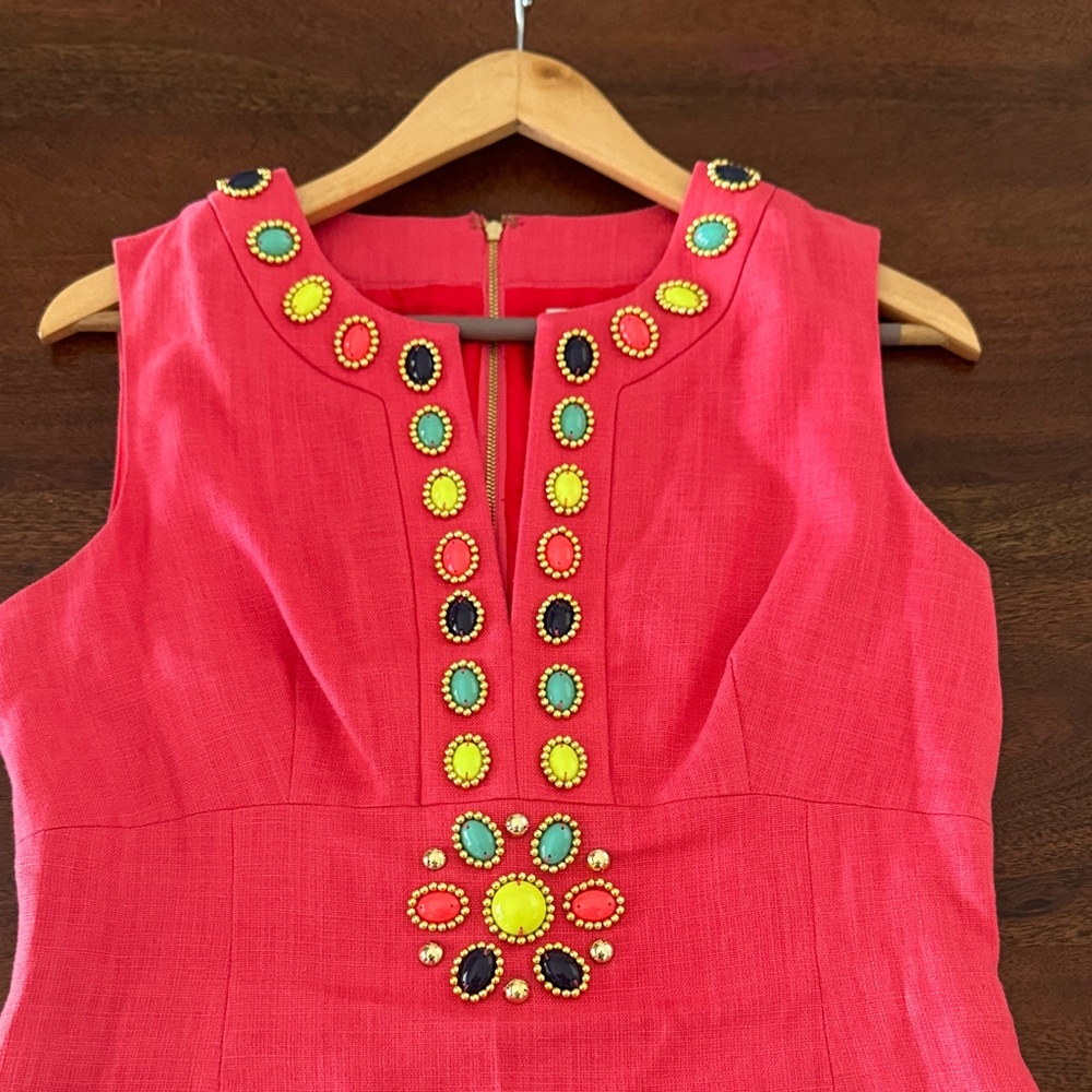 kate spade Coral Sleeveless Embellished A-Line Dress - Picture 11 of 12